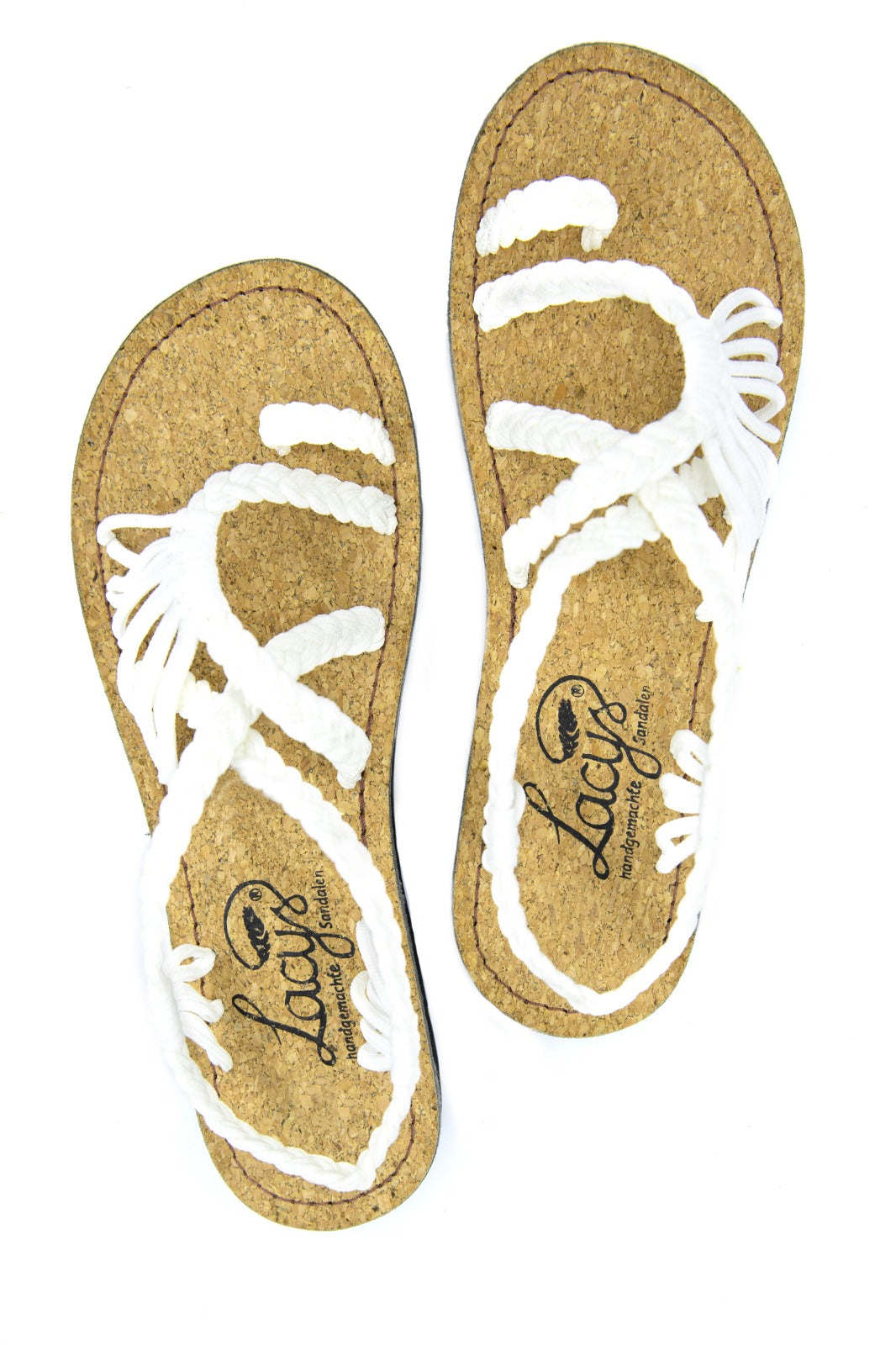 handgemachte Lacys sandalen fair hochzeit vintage kork